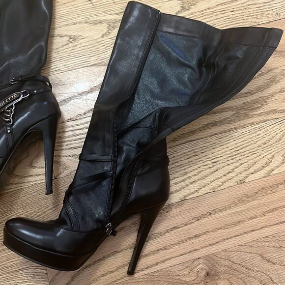 POLETTO KNEE HIGH LEATHER BOOTS SIZE 36 - Picture 7 of 8